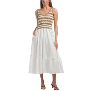 ELAN Twofer Knit Top Midi Dress